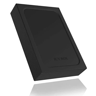Obrázek ICY BOX IB 256WP externí kryt s vypínačem ochrany proti zápisu pro 1x 2,5&quot; HDD/SSD, USB 3.0 (UASP), silikonové ochranné pouzdro, SATA III až 15 mm konstrukční výška