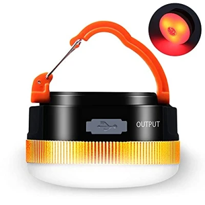 Obrázek Karrong kempingová lampa LED USB dobíjecí, mini magnetická lucerna kempinkové svítidlo, 4 režimy SOS vodotěsná přenosná kempinková do stanu pro venkovní turistiku kempování