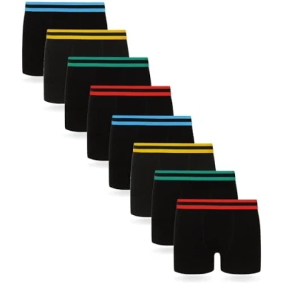 Obrázek FM London Jungen Hipster Boxershorts (8er Pack) Boxer Shorts, Schwarz, S 5 6 EU