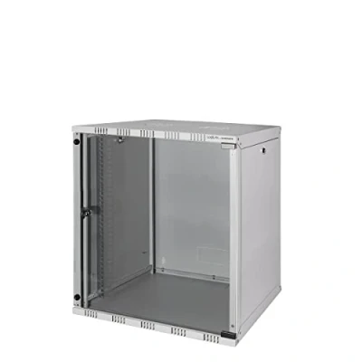 Obrázek LogiLink W12A40G ECO nástěnná skříňka 12HE (hloubka 400 mm), Flat Pack (nesmontovaná), 48,26 cm (19 palců) světle šedá