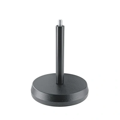 Obrázek K&amp;M Stolní stativ 232, černý ocel s výškou 17,5 cm 3/8&quot; závitová přípojka kulatá litinová základna tlumením kročejového hluku