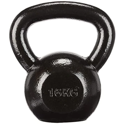Obrázek Amazon Basics Kulová činka z litiny, 16 kg, černá