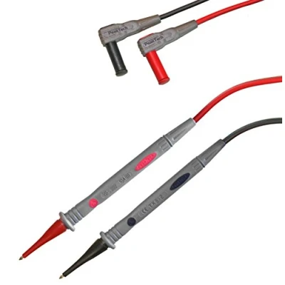 Obrázek PeakTech 1 pár flexibilních multimetrových měřicích kabelů 120 cm, 4 mm zkušební vedení, 1000 V AC/DC, 10A, CAT III / IV, kus, TKS 2, šedá