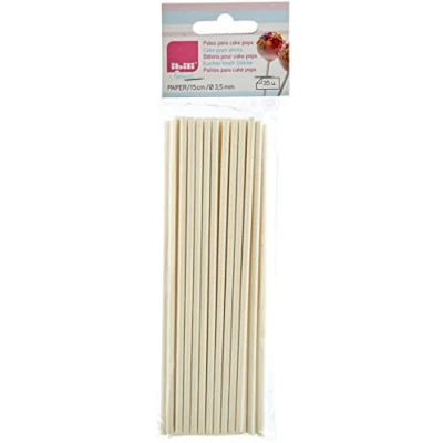 Obrázek IBILI 786515 Cake Pop Stäbchen 15 cm 35 Stück aus Papier, weiß, 20 x 5 cm, Einheiten