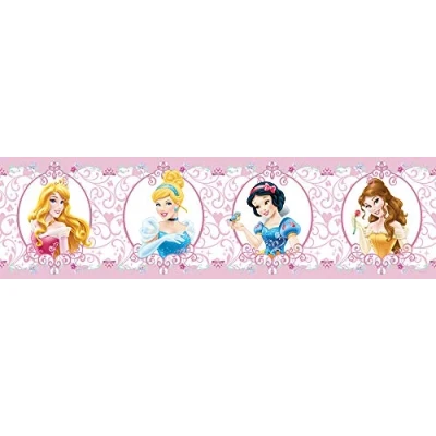 Obrázek AG Design Disney Princezny Samolepicí bordura, nálepka na zeď, fólie, vícebarevné, 500 x 14 cm