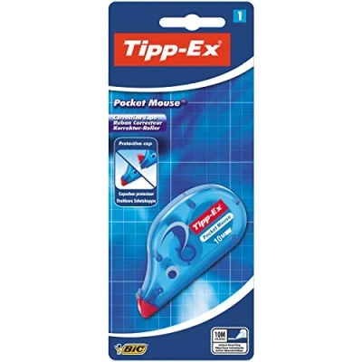 Obrázek Tipp Ex 820790 korekční váleček Pocket Mouse s ochranným krytem, 10 m x 4,2 mm, 1 kus, ideální do kanceláře, domácí kanceláře nebo školy