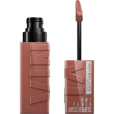 Obrázek Maybelline New York tekutá rtěnka, rtěnka s drží 16 hodin a lesklým finišem, Super Stay Vinyl Ink, č. 120 Punchy, 4,2 ml