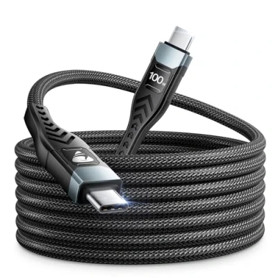 Obrázek 100W USB C kabel 3M na dlouhý PD rychlonabíjecí typ nabíjecí nabíječka Pro iPhone 16 15 Samsung S24 S23 S22 S21, iPad Pro, MacBook Pro/Air, Pixel, Swit,