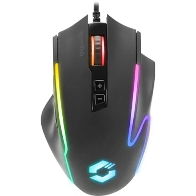 Obrázek Speedlink DECUS NX RGB herní myš s kabelem, až 12800dpi, programovatelné, tlačítko trvalého ohně, opláštěná USB rychlost pollingu 1000 Hz, černá