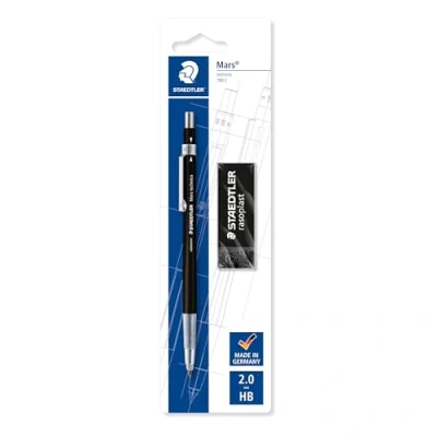 Obrázek STAEDTLER 780 C BKP6 Mars technico tužka na případ tuhy s ukazatelem tvrdosti Promotion gumou, blistrová karta, černá, 1 kus (balení ks)