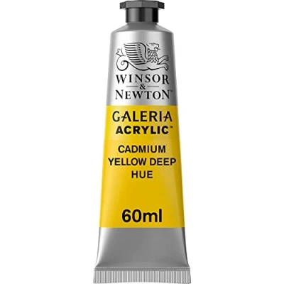 Obrázek Winsor &amp; Newton Akrylová barva Galeria 2120115, vysoká pigmentace, stálá na světle, máslová konzistence, tuba 60 ml kadmiová žlutá tmavá