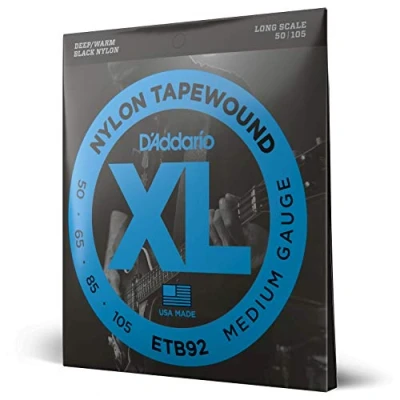 Obrázek D&#039;Addario E Bass kytarové struny pro basovou kytaru Strings ETB92 sada strun Tapewound Medium 50 105 Long Scale