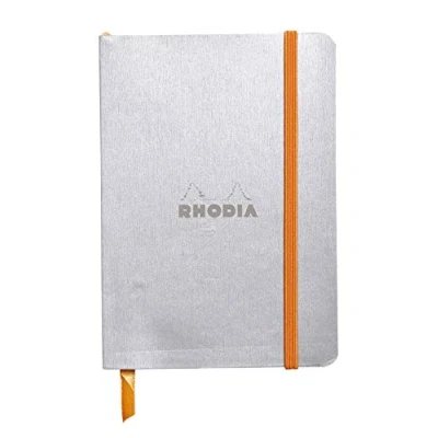 Obrázek Rhodia 117301C poznámkový sešit (s měkkou obálkou, linkovaným, 72 listů, DIN A6, 10,5 x 14,8 cm) 1 kus stříbrný