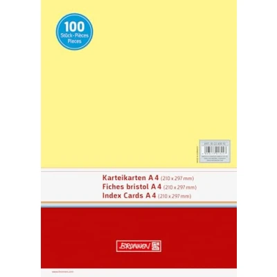 Obrázek Brunnen 102240010 Kartotéční karta (A4 nelinkovaná, 100 kusů, zavařená) žlutá