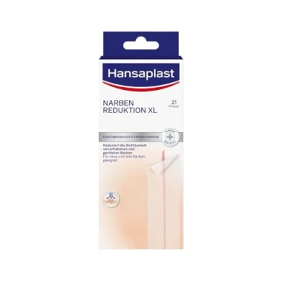 Obrázek Hansaplast Redukce jizev (21 kusů po 3 cm x 14,6 cm), náplast na jizvy pro snížení viditelnosti jizev, činí trvale rovnější, světlejší a měkčí