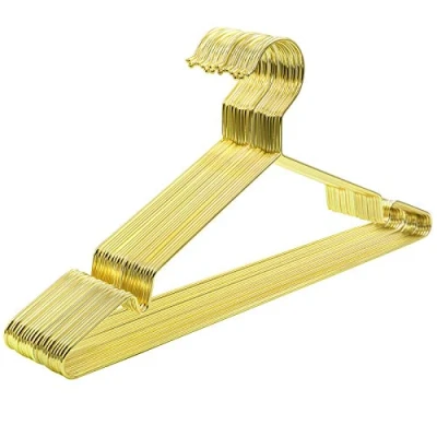 Obrázek SONGMICS Ramínko na šaty z kovu, 20 kusů, stylově chromované, odolné proti korozi, šetří místo, 42 cm dlouhé, zlaté CRI044G01