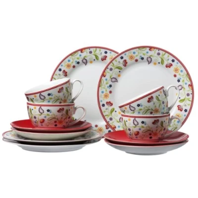 Obrázek Ritzenhoff &amp; Breker Kávový servis Doppio Shanti, 12dílný, červený, porcelánové nádobí