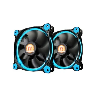Obrázek Thermaltake Riing 12 hoher Statischer Druck Circular Ring Blue LED Case/Heizkörper Lüfter mit Anti Vibration System Triple Pack Cooling blau Twin 140mm