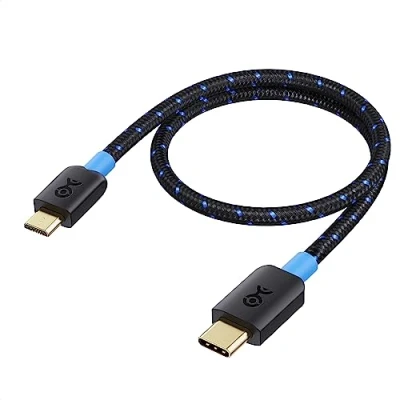 Obrázek Cable Matters Micro USB auf C Kabel 0,3m (USB Kabel, Kabel) mit geflochtener Jacket in Schwarz 0,3 Meter
