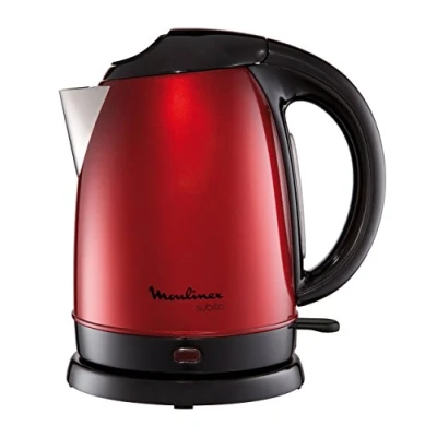 Obrázek Moulinex Rychlovarná konvice Subito, nerezová ocel, objem 1,7 litru, odnímatelný filtr vodního kamene, zaklapávací víno, vínově červená, BY530530
