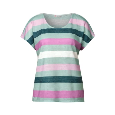 Obrázek Street One Damen A322702 Gestreiftes T Shirt, Soft Jade Green, 38