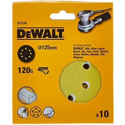 Obrázek DeWALT Brusný kotouč 125 mm K120 8 L 10 kusů, DT3105 QZ