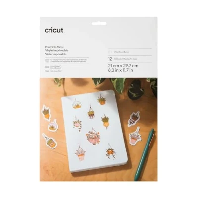 Obrázek Cricut Bedruckbares Vinyl A4 (12 Stk.), White