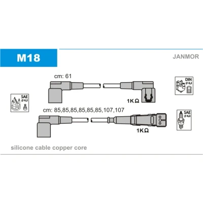 Obrázek Sada kabelů pro zapalování JANMOR M18