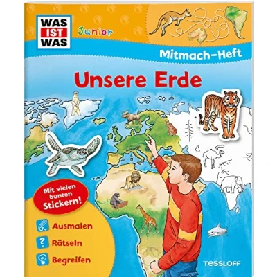 Obrázek WAS IST Junior Mitmach Heft Unsere Erde: Spiele, Rätsel, Sticker