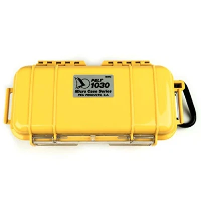 Obrázek Peli 1030 Robustní Micro pouzdro pro malé doplňky, IP67 vodotěsné a prachotěsné, objem 0,6 l, vyrobeno v USA, žluté/černé gumové vložce, 025 240E