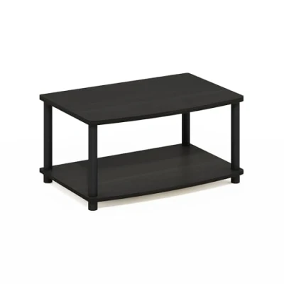 Obrázek Furinno Turn N Tube ohne Werkzeug 2 stufiger erhöhter TV Ständer, Espresso/Schwarz, 40.13 x 60.45 27.94 cm