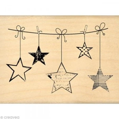 Obrázek Florilèges Design FE213005 razítko Scrapbooking Etoiles Zavěšenými Béžová 6 x 8 2,5 cm