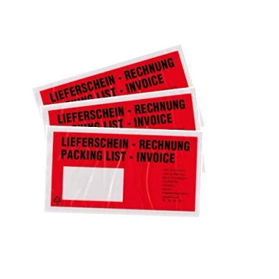 Obrázek baytronic Kapsy na dokumenty, DIN dlouhé, červené černé potištěné dodací list/faktura (1000 kusů)