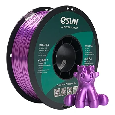 Obrázek eSUN Hedvábné vlákno PLA 1,75 mm, hedvábně lesklý filament pro 3D tiskárny, rozměrová přesnost +/ 0,05 cívka 1 kg (2,2 LBS) struna hedvábná fialová