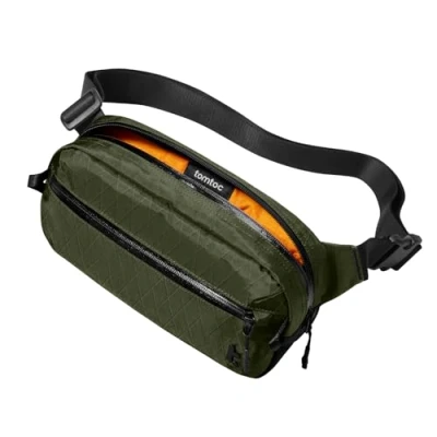 Obrázek tomtoc X Pac Sling Bag 3,5 l pro Nintendo Switch 2 lehká RFID ochrana přes rameno muže a ženy odolná proti krádeži vodě odpuzující náprsní taška na cesty, turistiku, všední den zelená