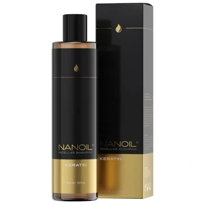 Obrázek Micelární šampon s keratinovým nanoil šamponem Micellar 300 ml regenerace a čištění, posílení oslabených vlasů, zdravé vlasy