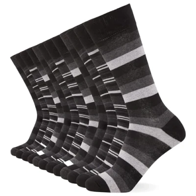 Obrázek FM London 12PACK Striped Ponožky, Muži, Velikost: 39 42, Black