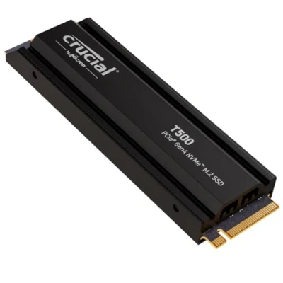 Obrázek Crucial Pevný disk T500 SSD 2TB PCIe Gen4 NVMe M.2 PS5 s chladičem, kompatibilní chladičem až 7400 MB/s, laptop a desktop (český jazyk nelze zaručit), Microsoft DirectStorage CT2000T500SSD5