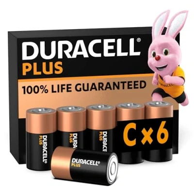 Obrázek Duracell baterie Plus C, LR14, 6 kusů, C pro každodenní přístroje [Amazon Exclusive]