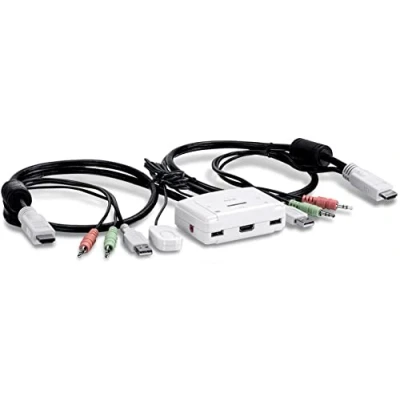Obrázek TRENDnet TK 215i 2 Port HDMI KVM Switch, ovládání počítačů přes jediný ovládací panel, Full HD 1080p, a 3,5 mm analogové audio