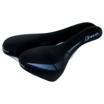 Obrázek Velo, černá široký: Channel Touring sedlo, sedlo na kolo, O zóna Full Cut, Wide Channel, odpružený opěrný bod ARC TECH, konstrukce / vložka D2, 250 x 168 mm, 250337