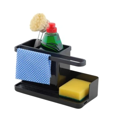 Obrázek simplywire Spülbecken Caddy Organizer Abnehmbare Auffangschale rutschfest Schwarz