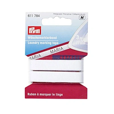 Obrázek Prym Wäschemarkierband CO aufbügelbar 11 mm weiß, Baumwolle, 5 cm, 3