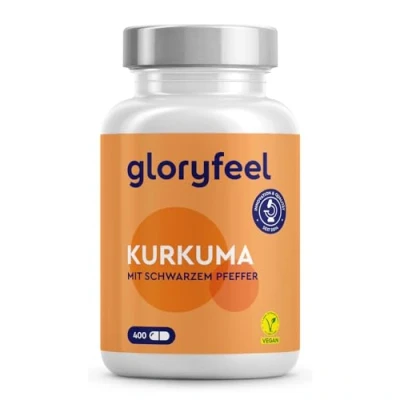 Obrázek Kurkuma 400 kapslí (13 měsíců) originální kurkumový prášek z Indie 700 mg v jedné kapsli s kurkuminem a piperinem laboratorně testováno, veganské, ve vysokých dávkách vyrobeno Německu bez