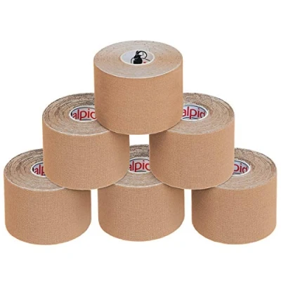 Obrázek ALPIDEX Kineziologie Tape 5 m x cm E Book brožura pro aplikaci Elastická páska v sadě 1, 3, 6 nebo 12 koleček, barva: pleťová, množství: rolí