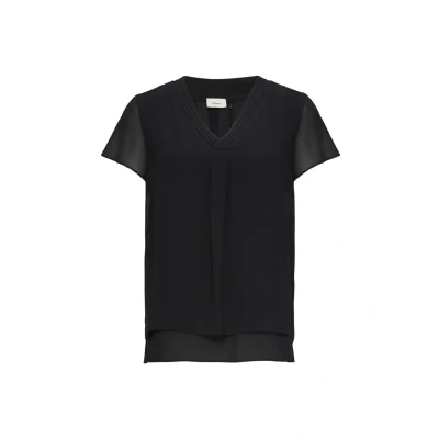Obrázek s.Oliver Black Label Doppellagige Jednoduché tričko, Ženy, Velikost: 36, Schwarz