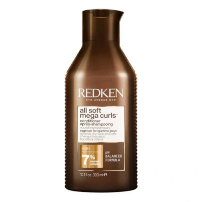Obrázek Redken Výplach pro kudrnaté nebo vlasy, povzbuzující, zpevněné a hydratované suché s aloe vera, All Soft Mega Curls Conditioner, 300 ml