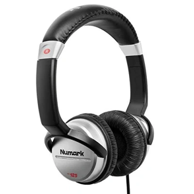 Obrázek Numark HF125 profesionální DJ sluchátka s 2m kabelem a 40mm reproduktory pro lepší frekvenční odezvu uzavřenými sluchátky optimální stínění, černá