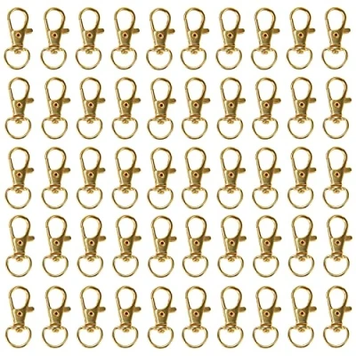 Obrázek Belle Vous Zlatá mini karabinka Zavírání na šperky (balení 50 ks) délka 33 mm Premium karabinový uzávěr šperk háčky uzávěry pro náramky, zipy, a přívěsky klíče