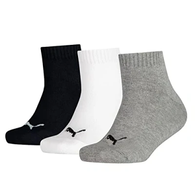 Obrázek Puma Chlapecké sportovní ponožky Quarter 3p, šedé (šedé/bílé/černé 803), 27 30 EU, Šedá/Bílá/Černá